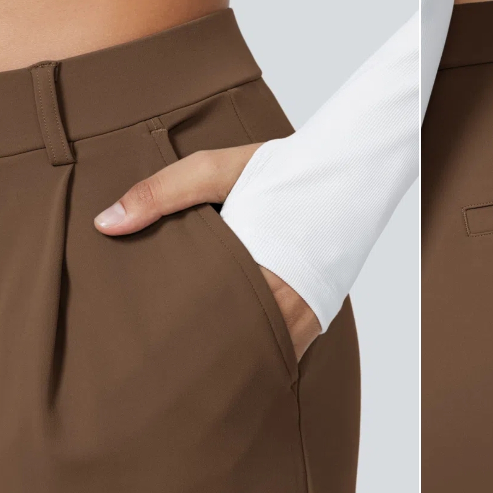 HALARA Brown Straight Leg Pants